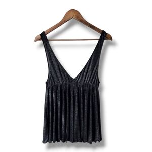 Victoria's Secret Shimmery Metallic Deep V Babydoll Top | L